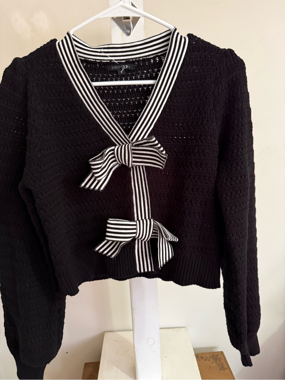 New Paper Moon Jenny Bow Tie Cardigan